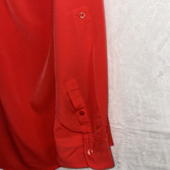 Talbots Nantucket Salmon Orange Long Sleeve Button Down Shirt Women’s Large - Picture 4 of 6